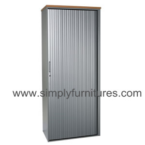 single tambour door storage metal cupboard
