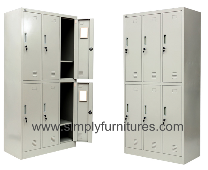 dorm metal wardrobe with 6 doors