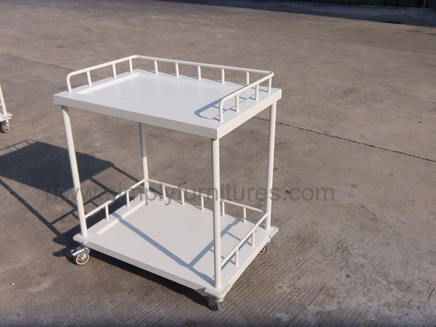 guard rail 2 layers metal medical cart