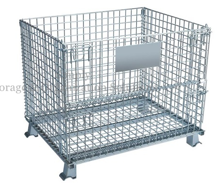 Medium Duty 600lbs Wire Container with Half Drop Gate Cold Galvanized Surface