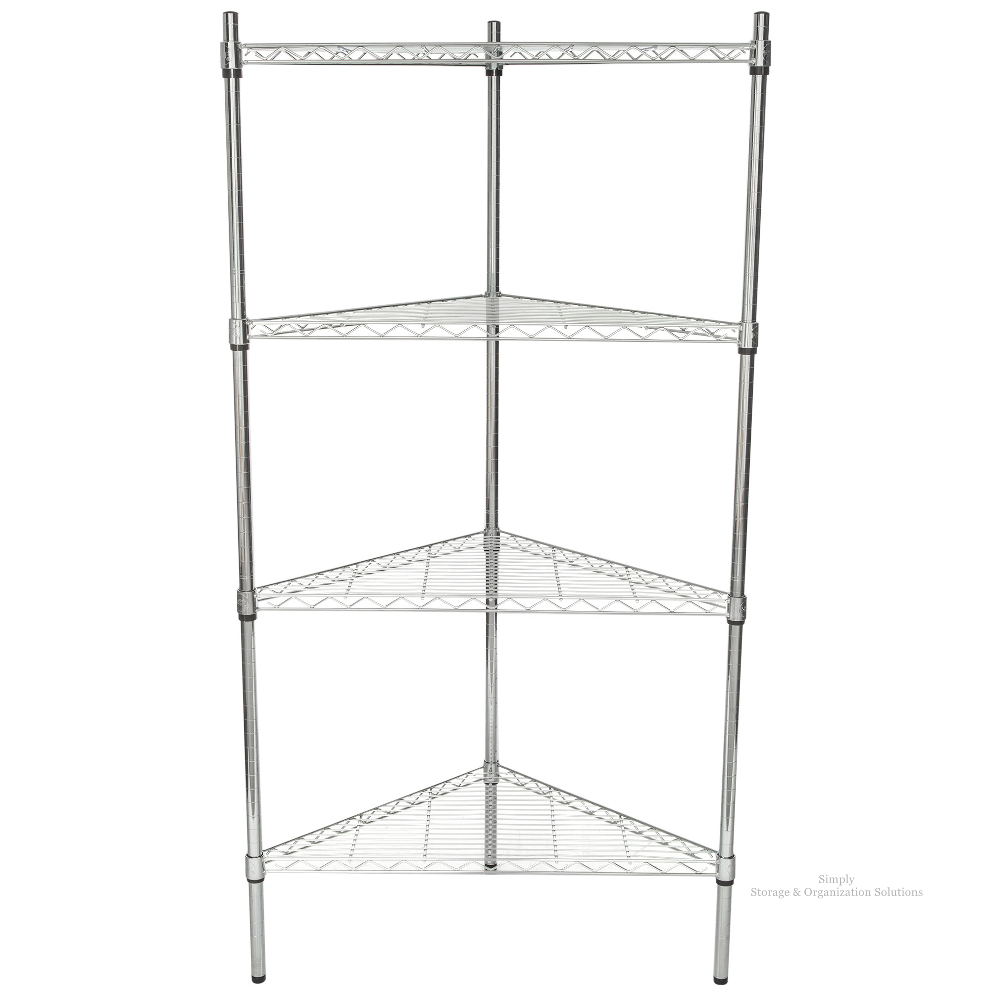 Chrome Wire Triangle Unit With 4 Shelves Storage Use