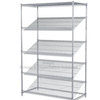 Warehouse Slanted Chrome Plated Wire Shelving Unit With 5 Shelves,H1822XW457XD1060mm