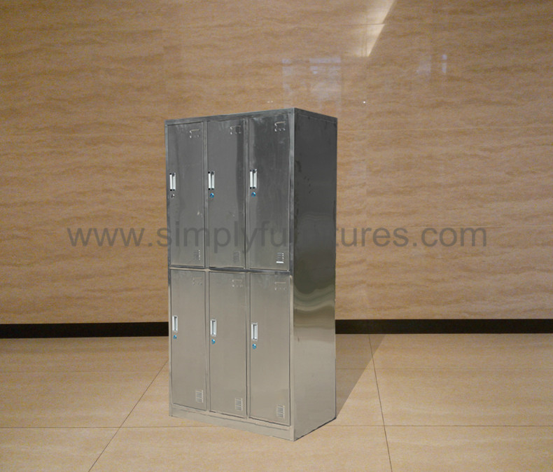 stainless steel military locker with 6 doors