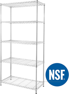 5-Shelf Light Duty Adjustable, Storage Shelving Unit, Steel Organizer Wire Rack, Chrome