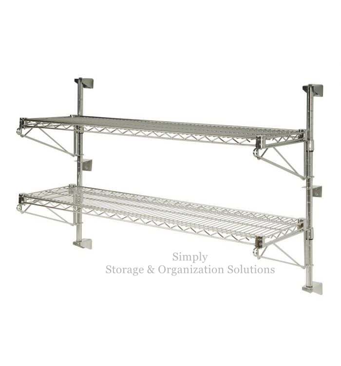 Chrome Wall Mounted Metal Wire Shelving, Wall Mounted Wire Shelving