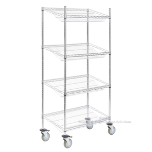 18" D X 36" W X 60" H Slanted Wire Basket Shelving Racks Fruits Display Storage
