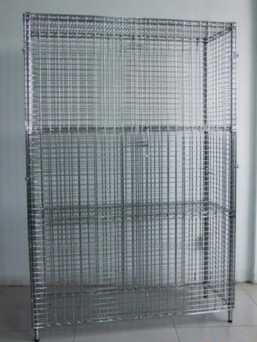 40" X 18" X 72" Wire Utility Cart , Logistics Laundry Wire Roll Cage Container