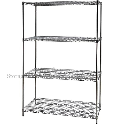4 Layers Black Wire Rack Grocery Store Heavy Duty Wire Shelving 