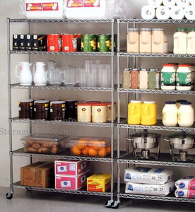 Flat Storage Shelf Restaurant Food Storage Wire Rack Shelving Unit (42" W X 14" D)