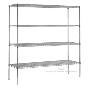 4 Shelf Chrome Steel Shelving Unit Beverage Snacks Storage Organizer Rack 14" X 42"