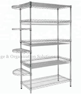 Commercial Storage Shelving Units with Fan-Shaped Mesh 