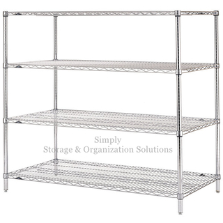 4 Tier Standing Display Rack with Wheels Wire Shelving Retail Store Storage