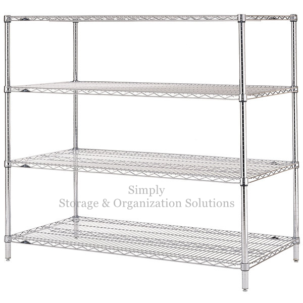 4 Tier Standing Display Rack with Wheels Wire Shelving Retail Store Storage