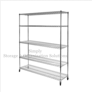 Mobile Commercial Grade Steel Wire Shelving for Outdoor Products 54" W X 14" D