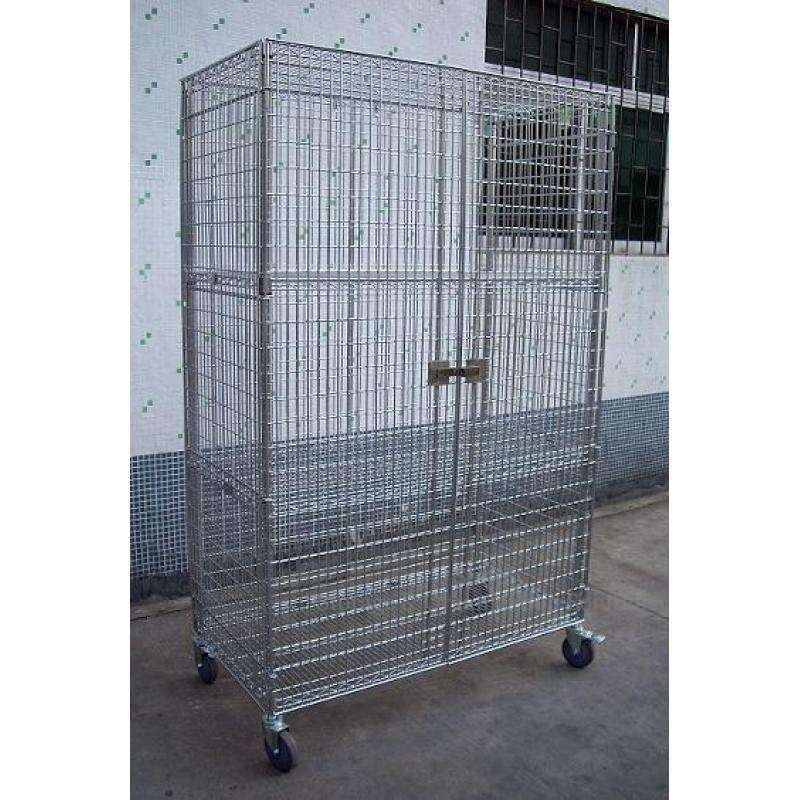 Foldable Stainless Steel Wire Security Storage Truck For Factory Spare Parts Capacity 500-1200kg